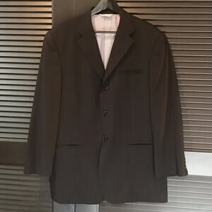 Wilke-Rodriguez Black Wool Blend Blazer with Cool Iridescent Lining, Size 42R